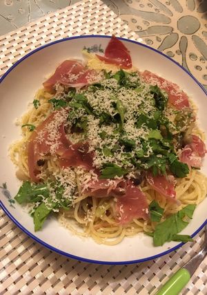 ネギとアンチョビと生ハムのパスタ-レシピのメイン写真