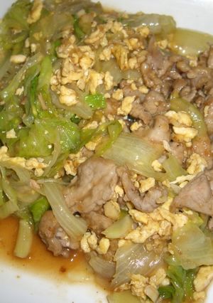 豚肉とレタスと卵のオイスター炒め♪-レシピのメイン写真