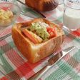 超厚切り食パンのくり抜きオープンサンド