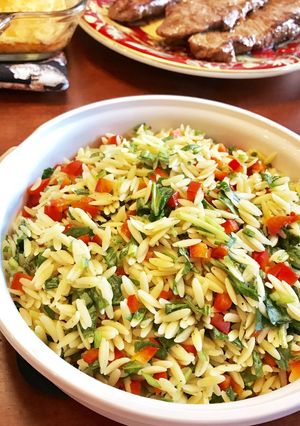 ほうれん草とパプリカのOrzo パスタ-レシピのメイン写真