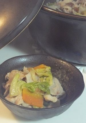 土鍋で☆豚肉のかさね蒸し-レシピのメイン写真