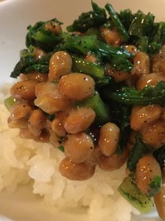 納豆と春菊のごまあえのご飯-レシピのメイン写真