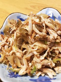 ササミと長ネギの搾菜和え-レシピのメイン写真