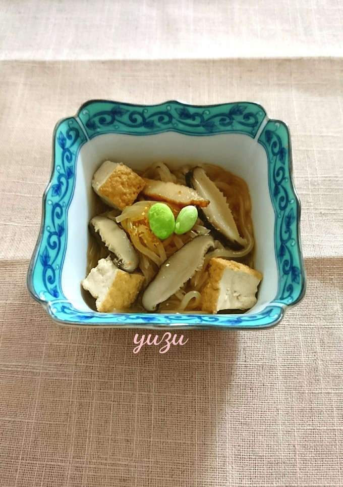 ヘルシー♪厚揚げと糸蒟蒻と椎茸の煮物！-レシピのメイン写真