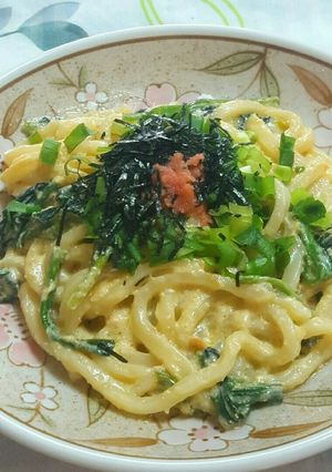 ほうれん草と明太豆乳クリームうどん-レシピのメイン写真