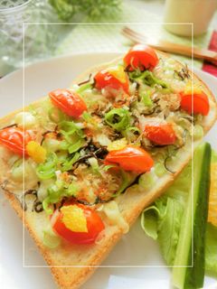 柚子香る❀葱とトマトの和トースト-レシピのメイン写真