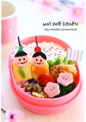 ひな祭り＊卵焼きdeお雛さま♪キャラ弁-レシピのメイン写真