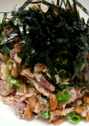 えごま油入り☆サバ缶 青しそ 小ネギ納豆-レシピのメイン写真