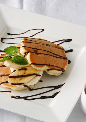 ホットケーキバナナサンド&ショコラショー-レシピのメイン写真