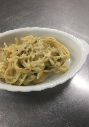 フリーズドライ味噌汁で豆乳スパゲッティ！-レシピのメイン写真
