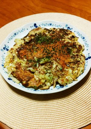キムチ鍋の残りで餅入りお好み焼き-レシピのメイン写真