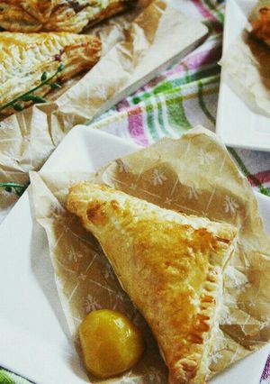 栗きんとんで♪三角マロンチョコパイ-レシピのメイン写真