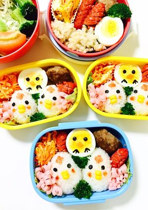 キャラ弁☆にわとり&ヒヨコで酉年弁当-レシピのメイン写真