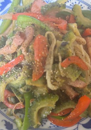 粗挽き胡椒効いたゴーヤの素麺😋-レシピのメイン写真