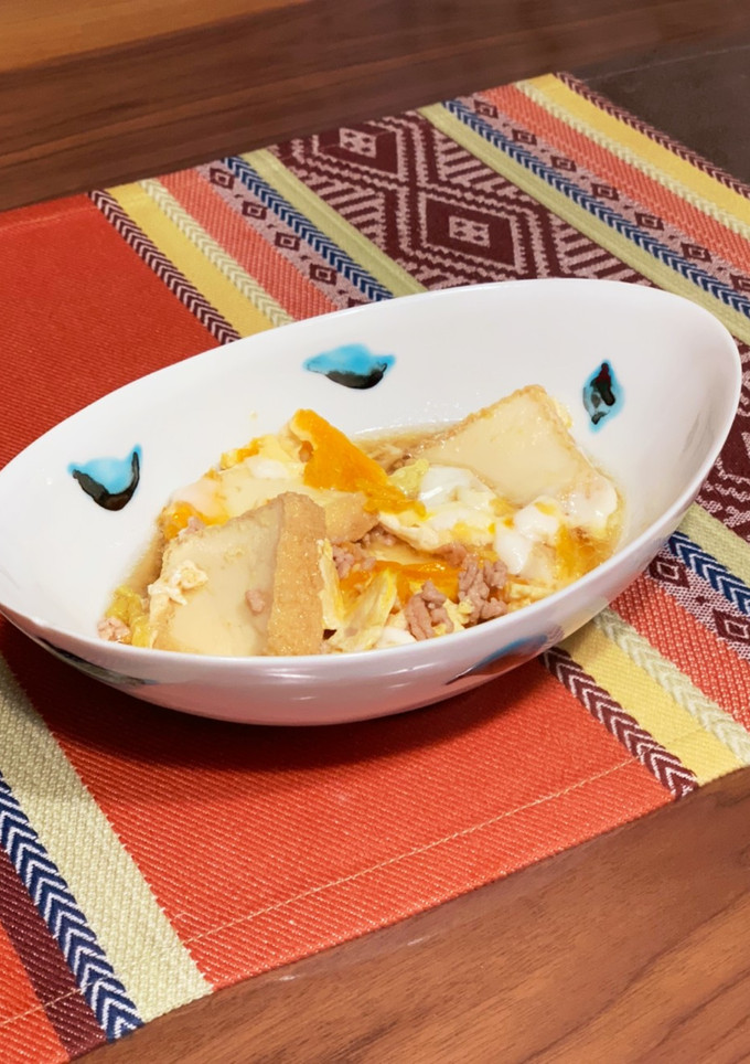 白菜と厚揚げの卵とじ-レシピのメイン写真