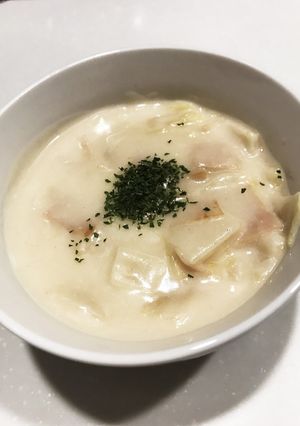 とろ〜り 白菜とハムのミルクスープ-レシピのメイン写真