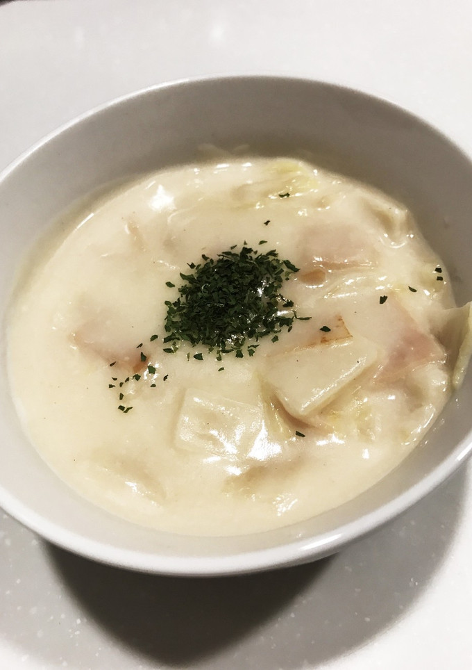 とろ〜り 白菜とハムのミルクスープ-レシピのメイン写真