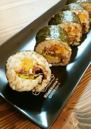 我が家の恵方巻♡牛焼肉でスタミナ太巻き♪-レシピのメイン写真