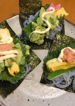 米なし！こんにゃくで手巻き寿司♡サラダ巻-レシピのメイン写真