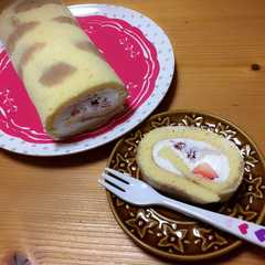 รูปของ 簡単☆鬼柄 ヒョウ柄 ロールケーキ