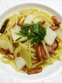 コールラビとベーコンのパスタ-レシピのメイン写真