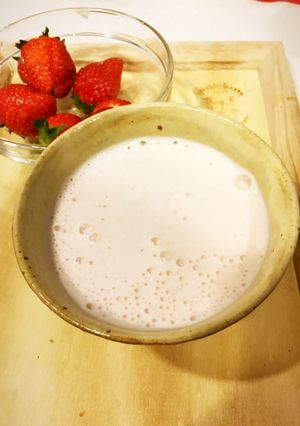 節分の残った豆で。苺ソイラテ。-レシピのメイン写真
