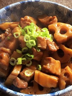 豚バラとレンコンの甘辛煮-レシピのメイン写真
