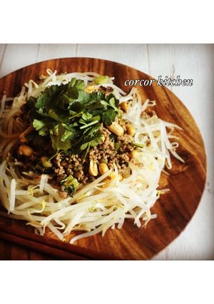 ローカーボ☆茹でモヤシの汁なし坦々麺風-レシピのメイン写真