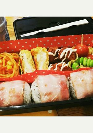 部活弁当♡モリモリベーコンおにぎり♥-レシピのメイン写真