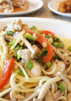 きのこと鶏肉の魔法のだし塩風味のパスタ-レシピのメイン写真