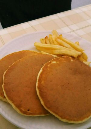 朝食にも！簡単ふわもちパンケーキ♪-レシピのメイン写真