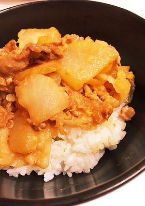 とろっとコク旨！豚肉とカブの味噌バタ丼-レシピのメイン写真