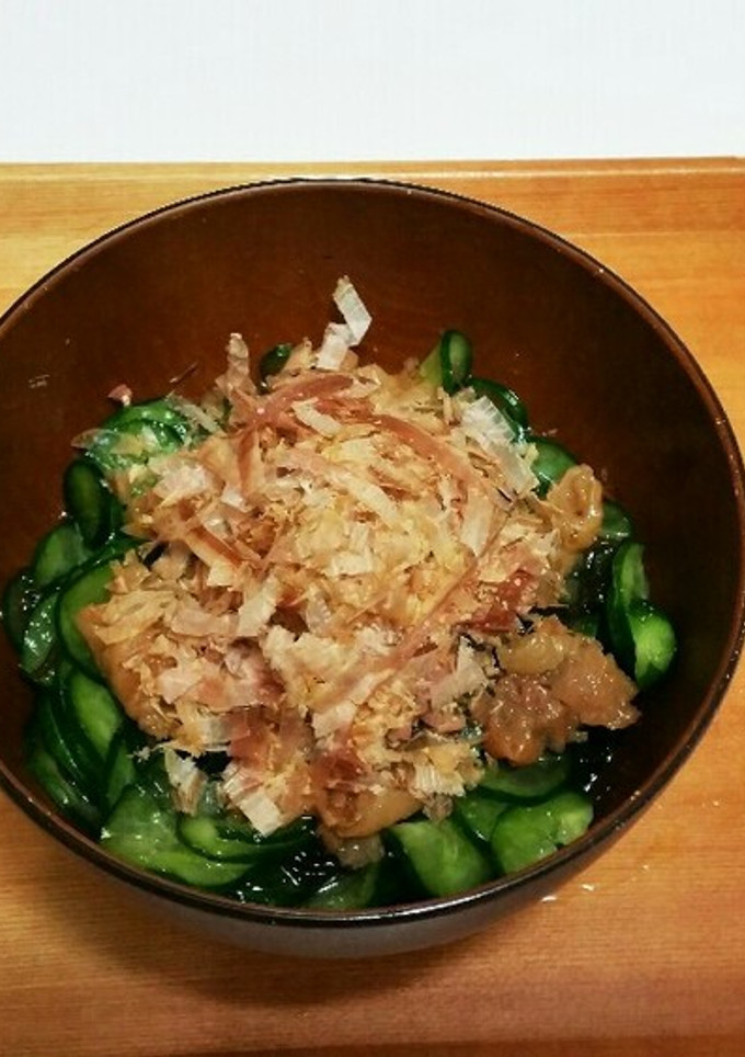 きゅうりともずくで梅肉の酢の物-レシピのメイン写真