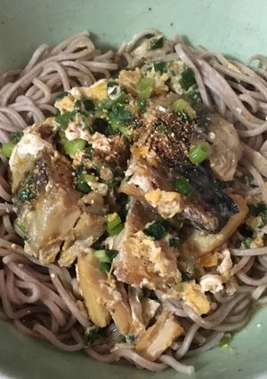 鯖の灰干し玉子とじ蕎麦-レシピのメイン写真