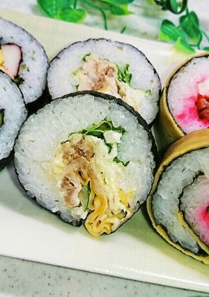 ＊三種の巻き寿司＊-レシピのメイン写真