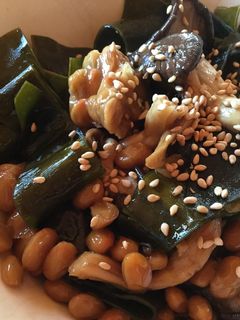納豆とヒラタケの炒め物-レシピのメイン写真