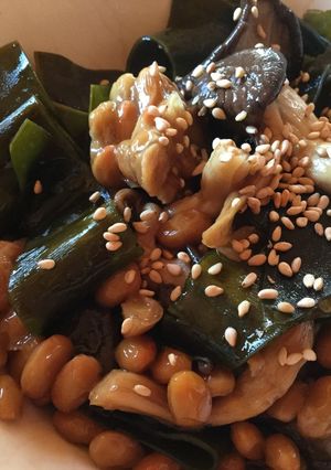 納豆とヒラタケの炒め物-レシピのメイン写真