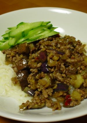 なすたっぷりの♪ピリ辛肉味噌そうめん-レシピのメイン写真