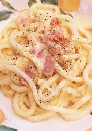 カルボナーラうどん-レシピのメイン写真