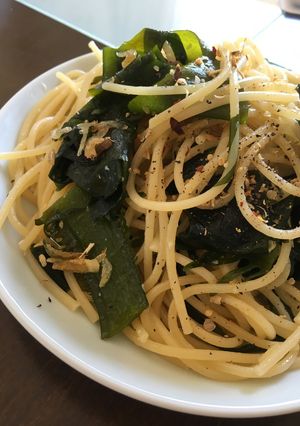 干しえびと生わかめのパスタ-レシピのメイン写真