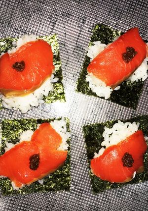簡単楽しい のせるだけ！サーモン寿司-レシピのメイン写真