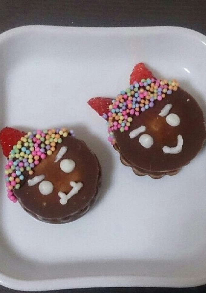 節分スイーツ*鬼のミニエンゼルパイ 簡単-レシピのメイン写真