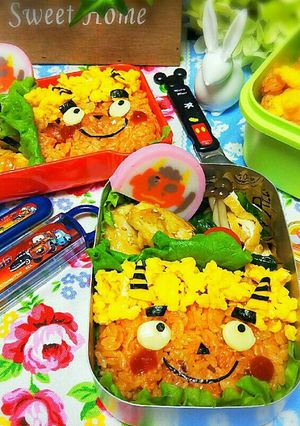 節分に♡可愛い鬼さんのオムライス風弁当♪-レシピのメイン写真
