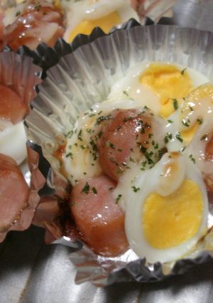 うずらとウインナーのマヨ焼き-レシピのメイン写真