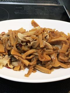 豚バラこんにゃくメンマの炒め煮-レシピのメイン写真