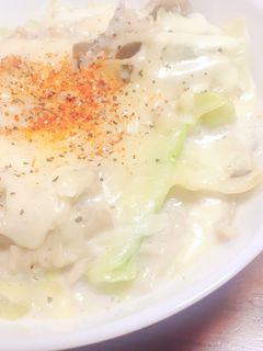 【キノコとキャベツのクリーム煮】-レシピのメイン写真