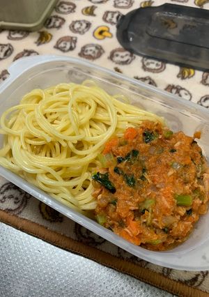 ツナと小松菜のトマトスパゲッティ-レシピのメイン写真