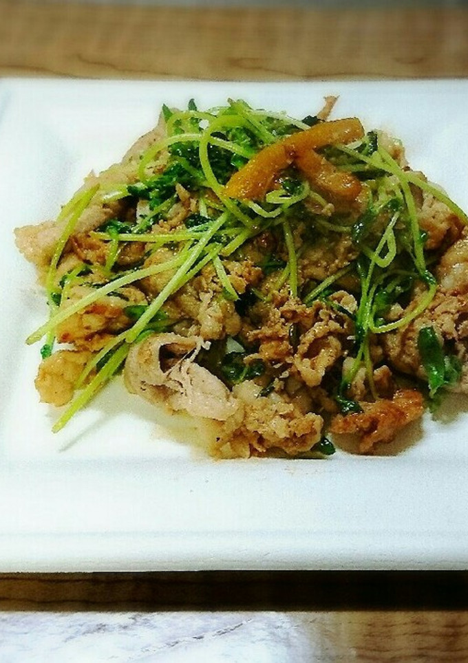 ぶた肉と豆苗のゆず塩マヨネーズ焼き-レシピのメイン写真