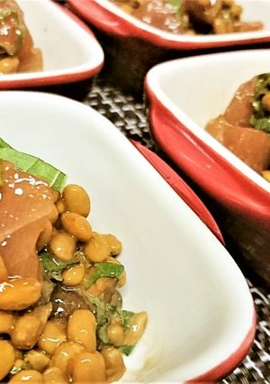 1分★おつまみにも【マグロの大葉納豆】-レシピのメイン写真