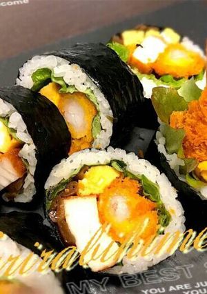 海老フライ巻き(恵方巻きなど)｡:°ஐ♡-レシピのメイン写真